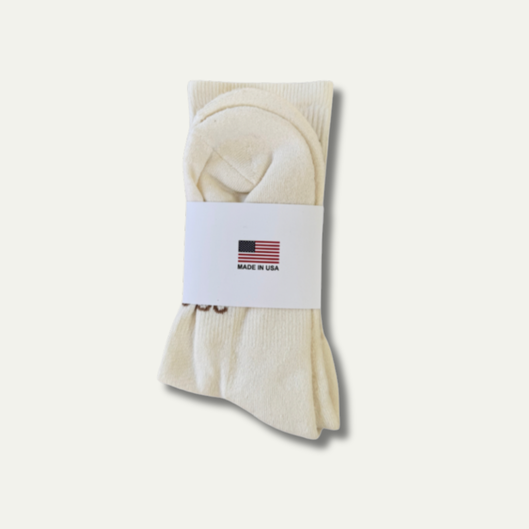 Everyday Crew Socks- Cream/Mushroom