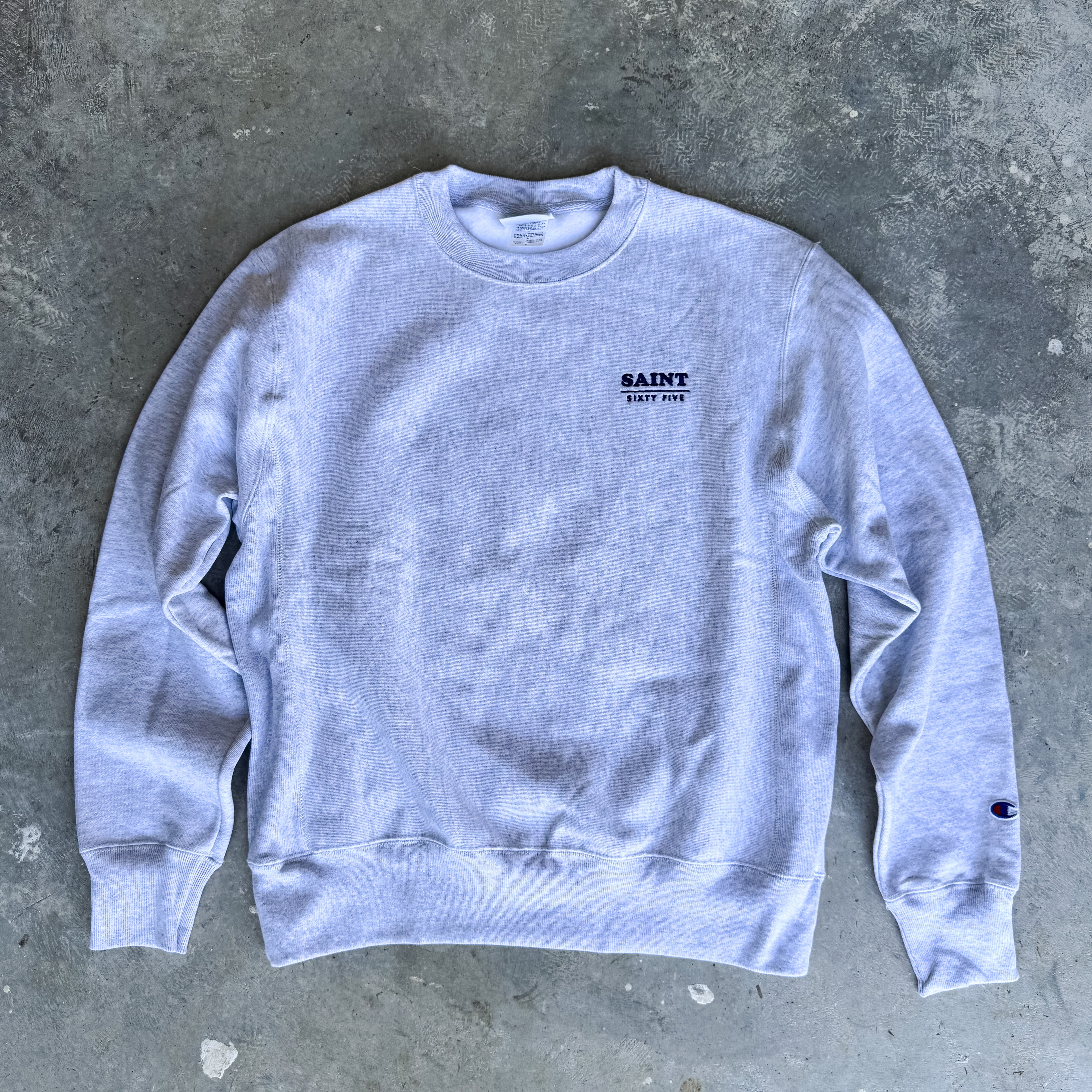 Saint Sixty Five x Champion Reverse Weave Crewneck Sweatshirt- Silver Grey