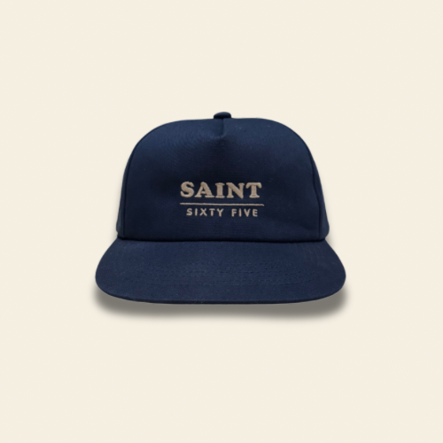 Brushed Cotton Twill Logo Hat - Navy/Tan