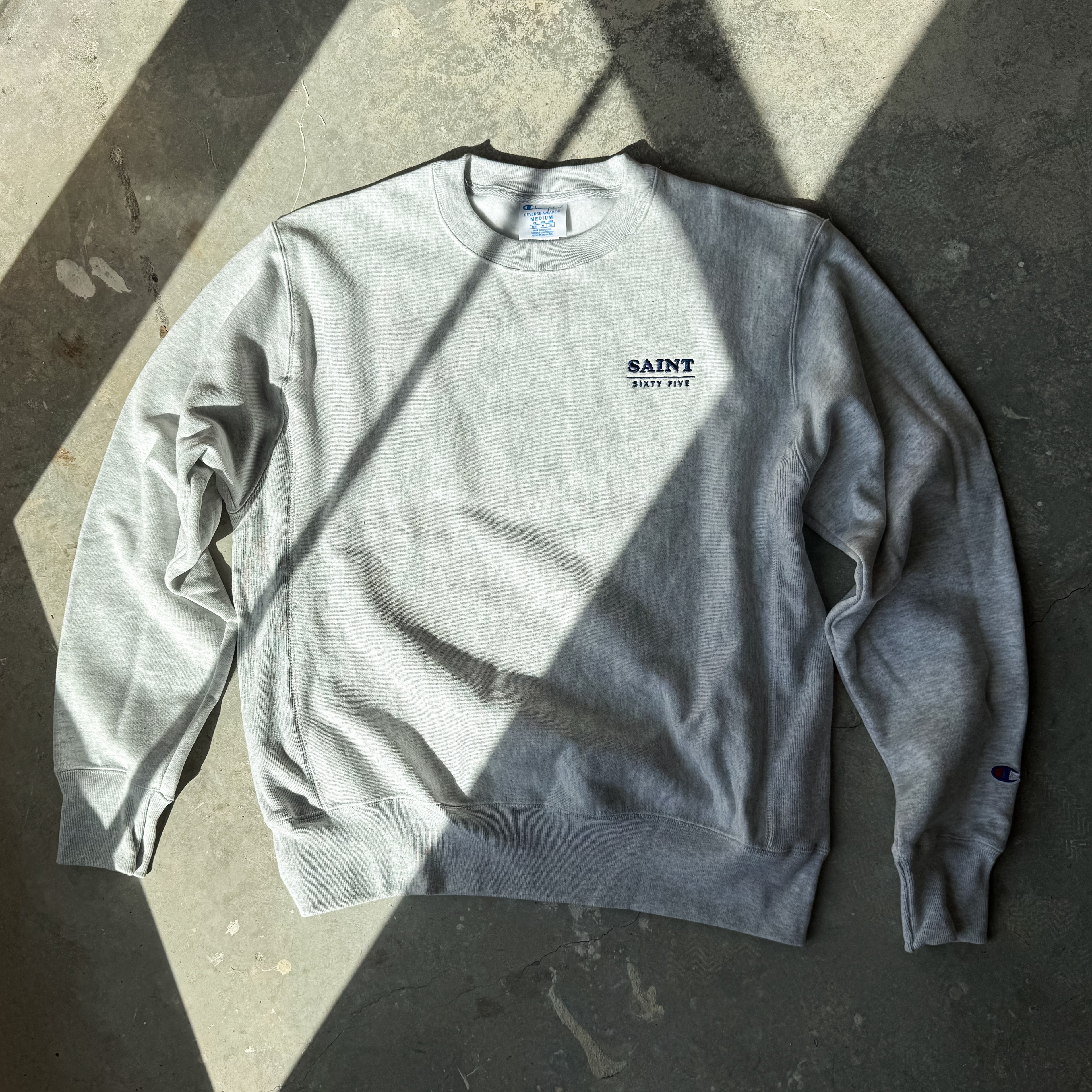Saint Sixty Five x Champion Reverse Weave Crewneck Sweatshirt- Silver Grey