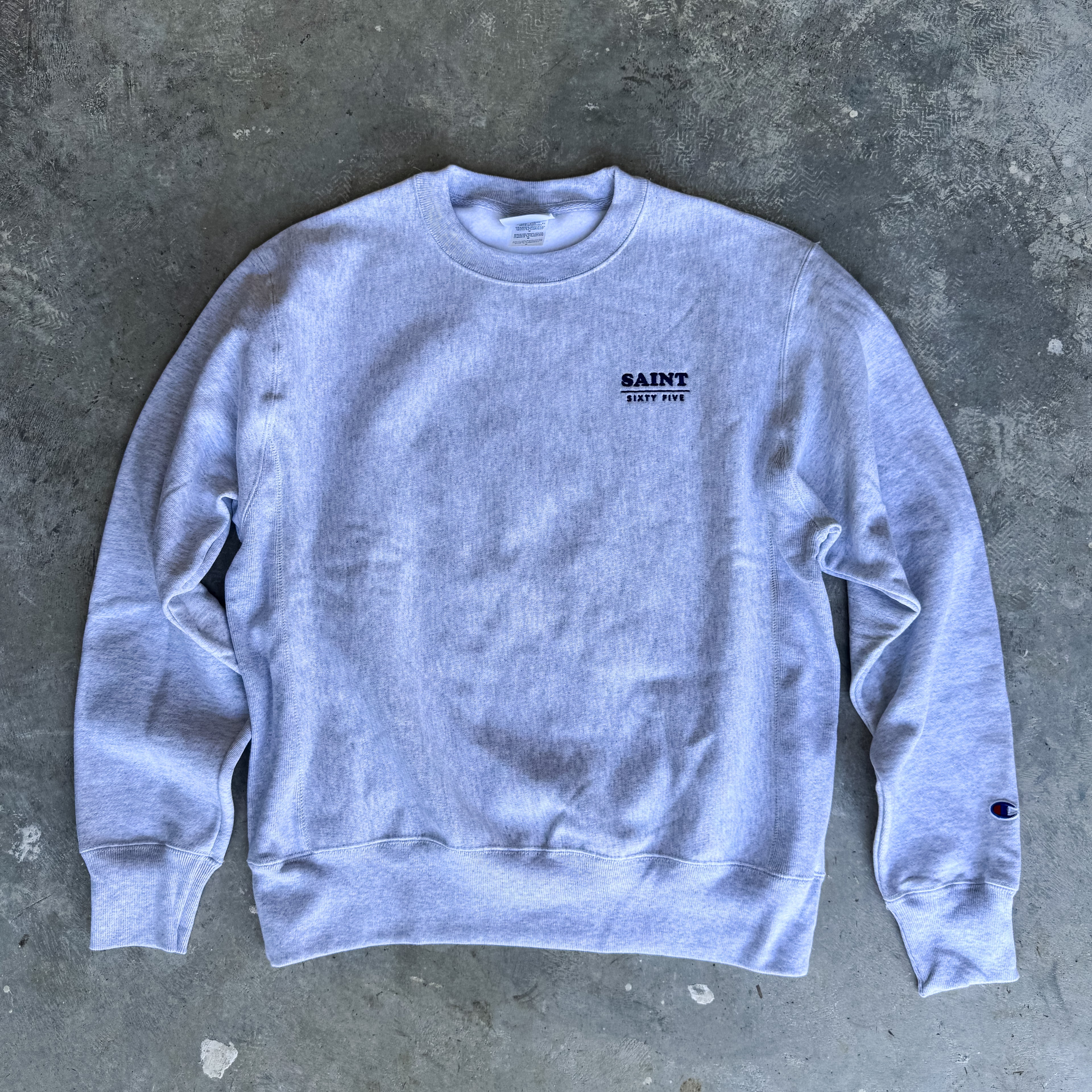 Saint Sixty Five x Champion Reverse Weave Crewneck Sweatshirt- Silver Grey