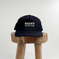 Black 5 panel twill sample hat